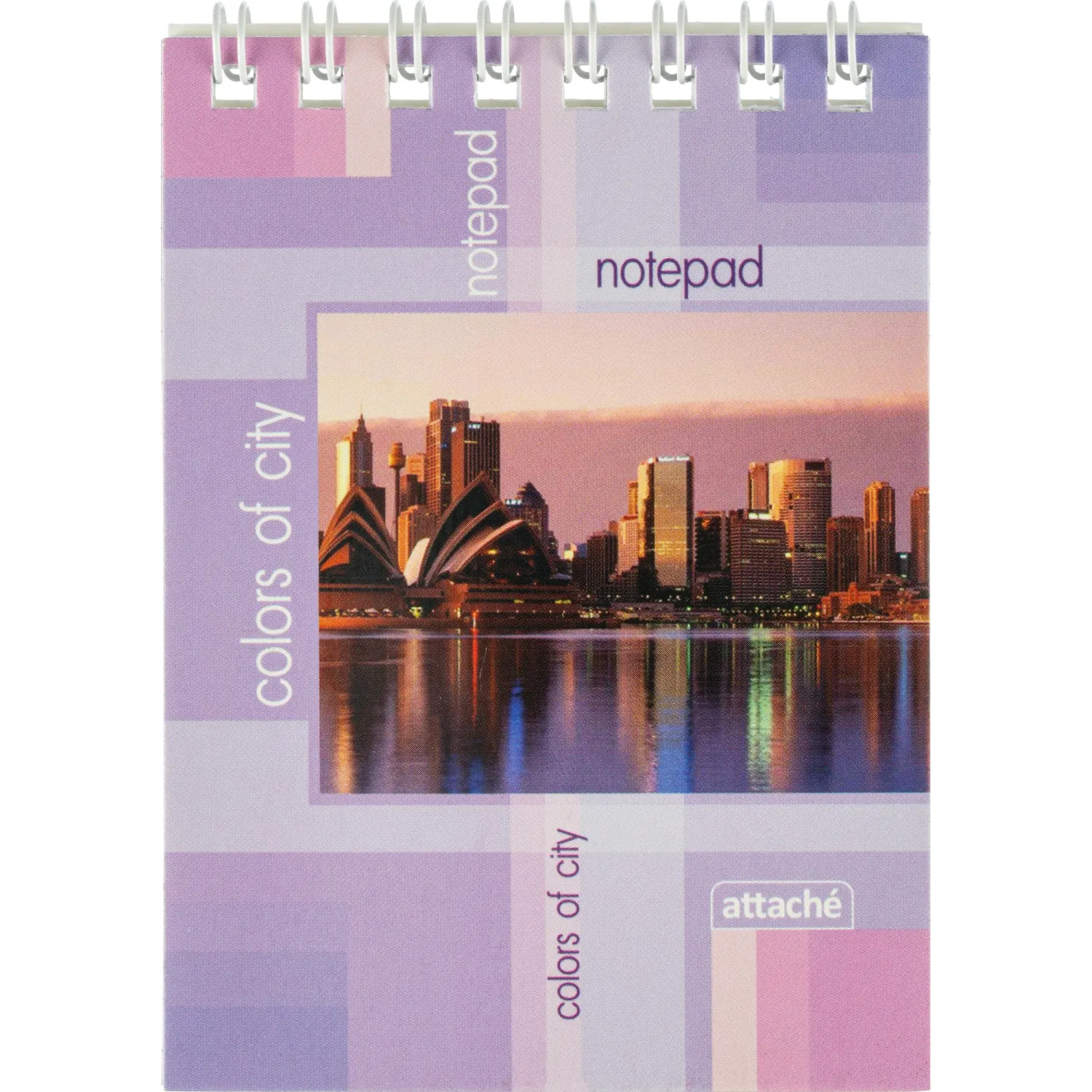 Блокнот Attache Colors of city А7 40 листов фиолетовый в клетку на спирали