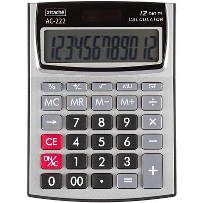 Калькулятор настольный КОМПАКТНЫЙ Attache AC-222.12р, дв. пит,144×107cереб