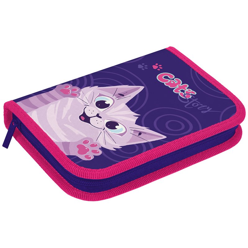 превью Пенал 1 отделение, 200×140×40 Berlingo «Scary cat», 2 откидные секции, полиэстер