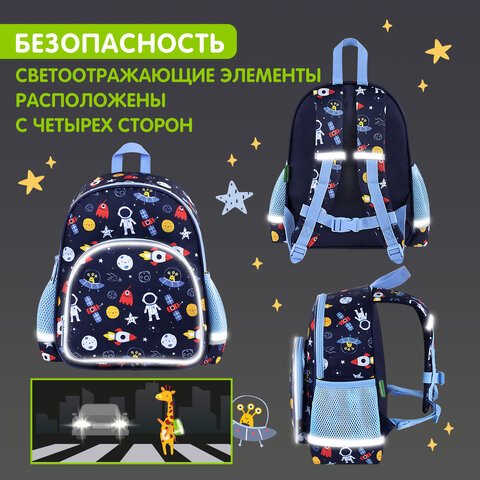 Рюкзак BRAUBERG KIDS PLAY детский, 1 отделение, 3 кармана, «In space», 29×23х12 см