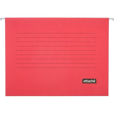 Папка подвесная Attache, А4, картон, красный, до 200л., 5шт/уп