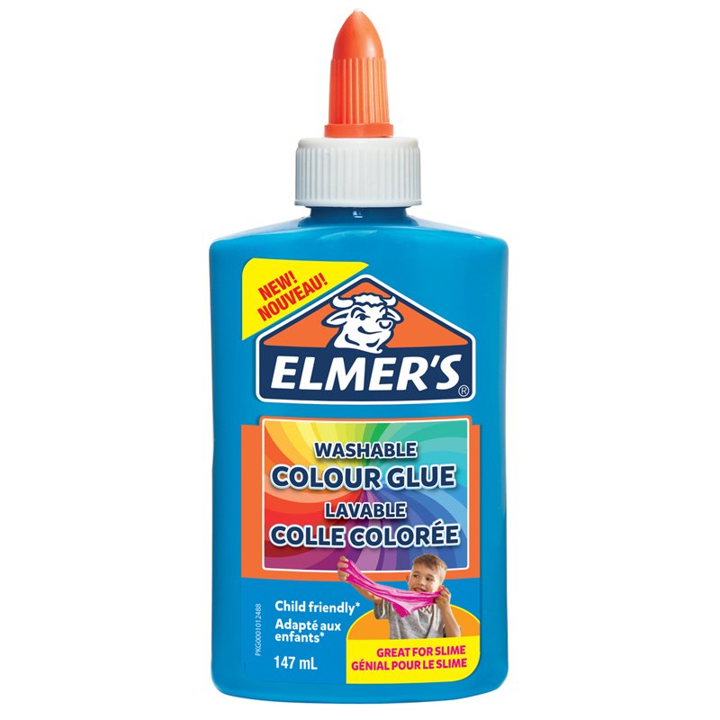 Клей канцелярский Elmers «Colour Glue», 147мл, для слаймов, синий, непрозрачный