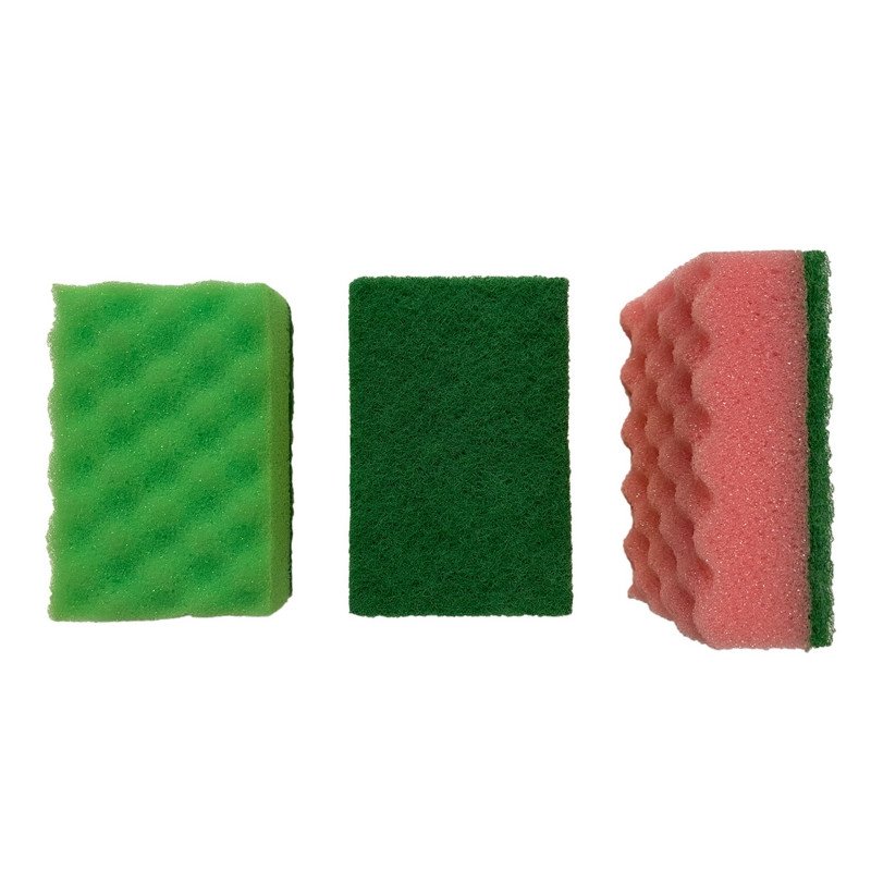 Губки для мытья посуды Qualita Bubble Effect поролоновые 100×66×37 мм 6 штук в упаковке