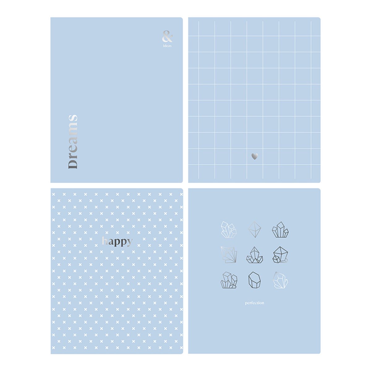 превью Тетрадь 80л., А5, клетка BG «Blue&silver», тиснение фольгой