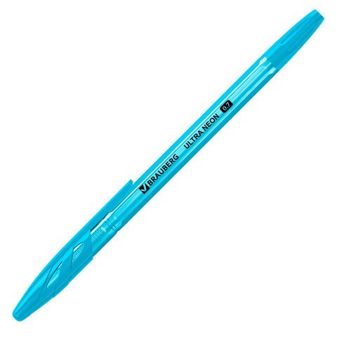 Ручка шариковая BRAUBERG «ULTRA NEON», СИНЯЯ, узел 0.7 мм, чернила ГЕРМАНИЯ, наконечник ШВЕЙЦАРИЯ