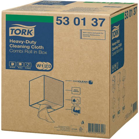 Нетканый материал повышенной прочности для уборки Tork W1/W2/W3 (белый, 106 метров в рулоне)