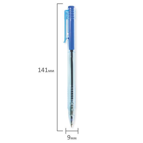 Ручка шариковая масляная автоматическая BRAUBERG «Click Blue», СИНЯЯ, тонированный корпус, узел 1 мм, линия письма 0.5 мм