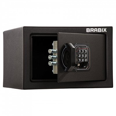Сейф мебельный BRABIX «SF-170EL», 170×260×230 мм, электронный замок, черный, 291143
