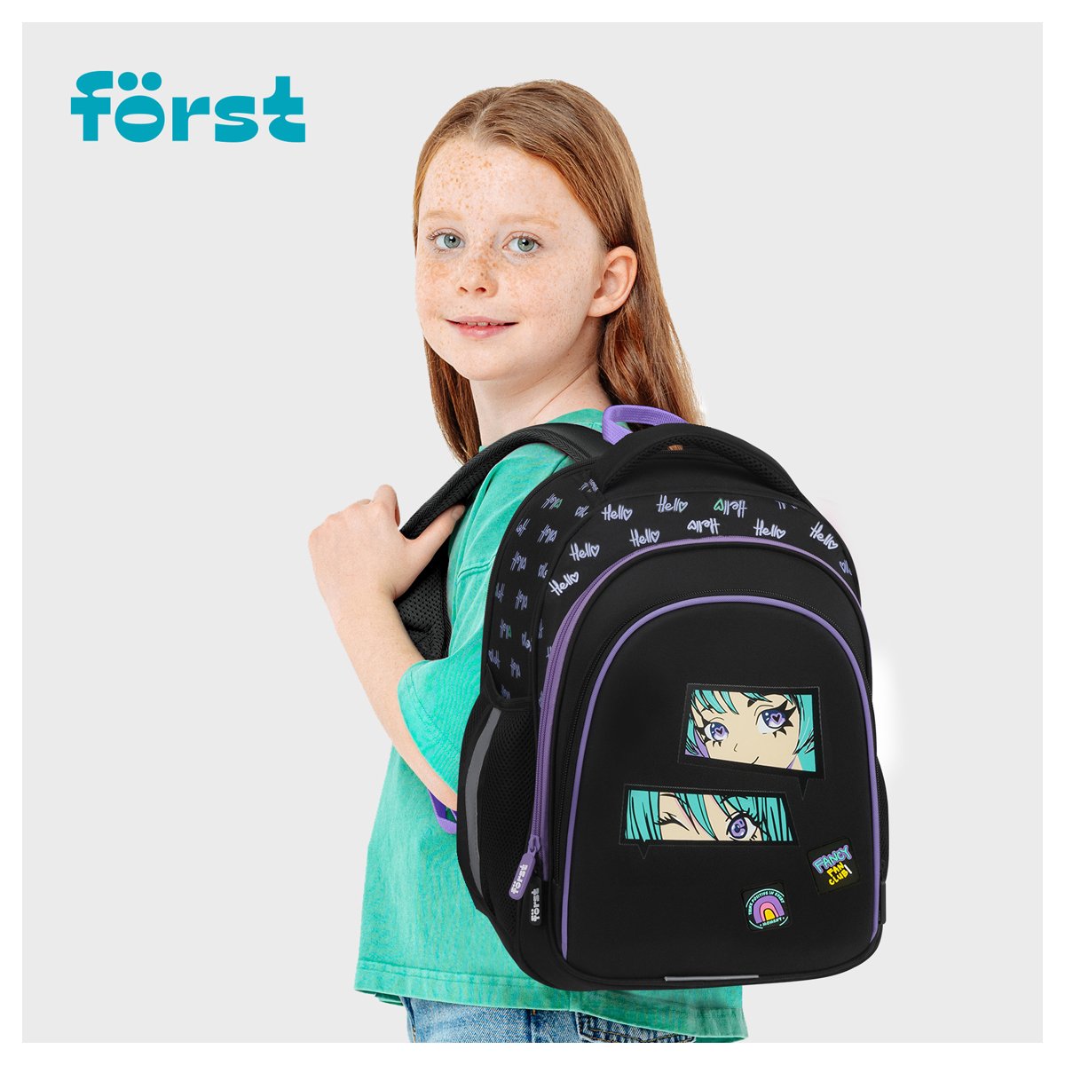 Ранец Först F-Base «Fancy» 36×29×17см, 3 отделения, 2 кармана, анатомическая спинка