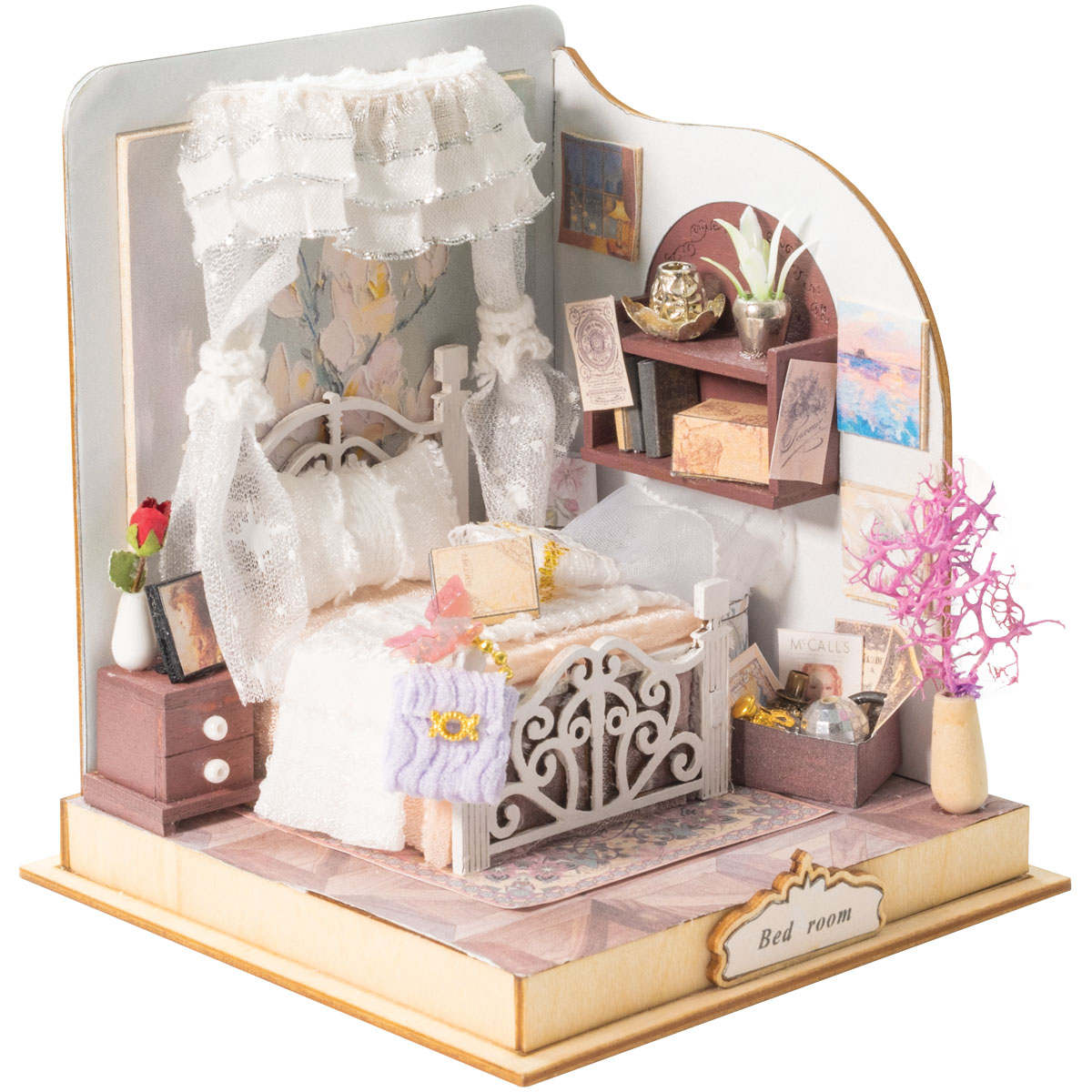 превью Сборная модель ТРИ СОВЫ, Румбокс «Уютная спальня», инструменты, клей, картонная коробка