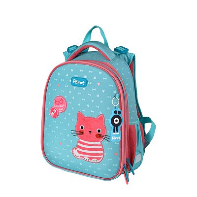 Ранец Först F-Top «Orange cat» 36×28×15 см, 2 отделения, 2 кармана, анатомическая спинка
