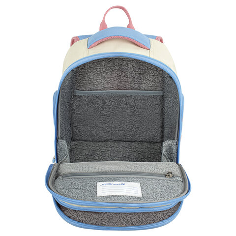 Рюкзак BRAUBERG CLASSIC, легкий каркас, премиум материал, «Tender», бежевый, 37×32х21 см