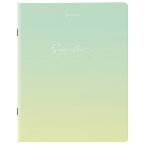 Тетради КОМПЛЕКТ 5 шт. А5, 48 л., BRAUBERG, скоба, клетка, SoftTouch, фольга, «Inspiration»