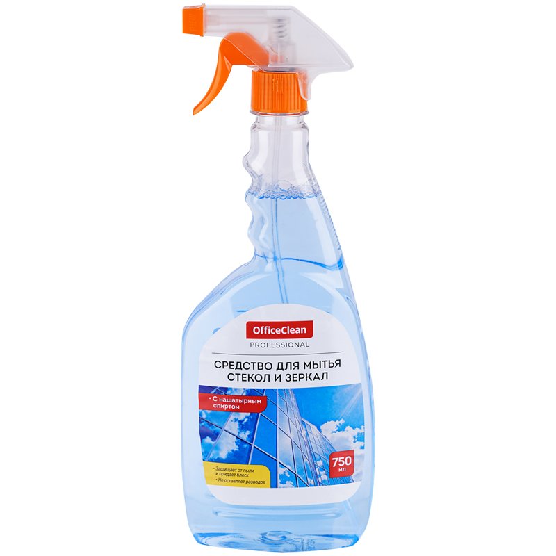 превью Средство для мытья стекол и зеркал OfficeClean Professional, с нашатырным спиртом, 750мл, с курком
