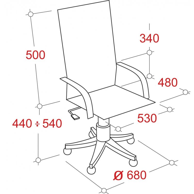 Кресло для руководителя Easy Chair 652 TPU черное/серебристое (искусственная кожа/пластик)