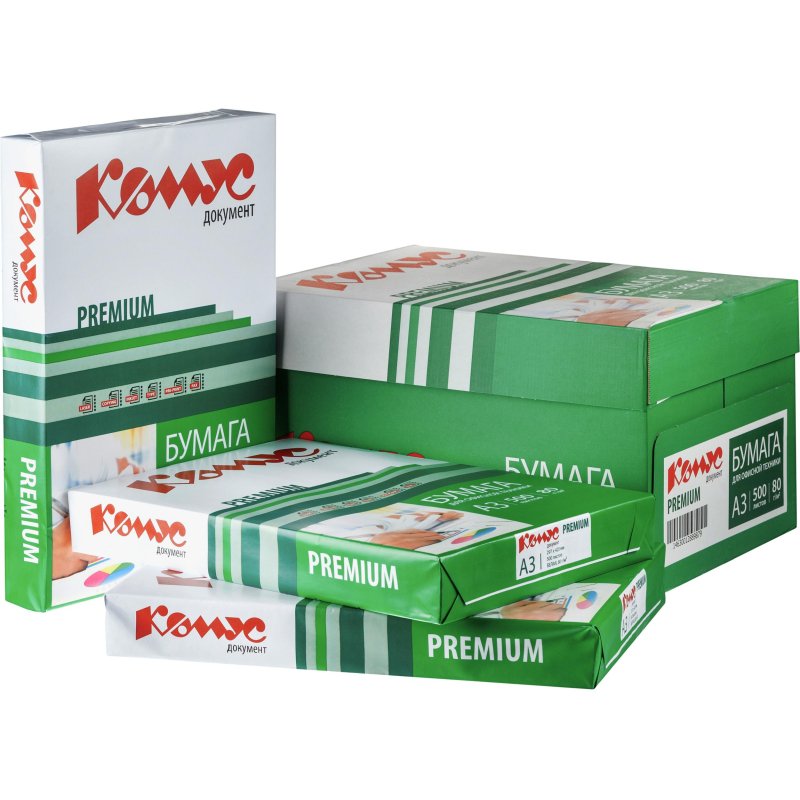Бумага КОМУС ДОКУМЕНТ Premium (А3, марка А, 80 г/кв. м, 500 л)