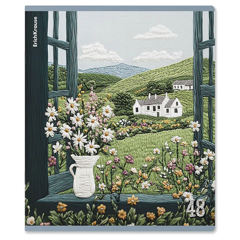 Тетрадь А5, 48 л., скоба, клетка, TWIN-лак, ERICH KRAUSE, «Fancy Field» (микс в спайке)