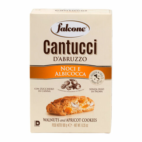 Печенье сахарное FALCONE «Cantucci» с грецким орехом и абрикосом, 180 г, ИТАЛИЯ