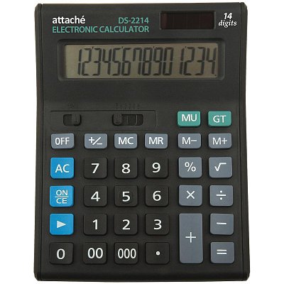 Калькулятор настольный Attache Economy 14-разрядный черный