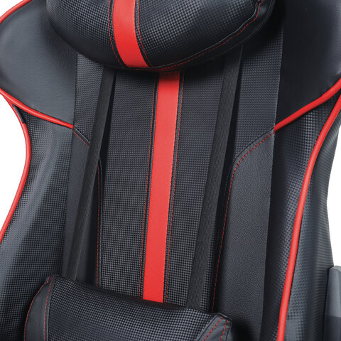 Кресло компьютерное BRABIX «GT Carbon GM-120», две подушки, экокожа, черное/красное, 531931