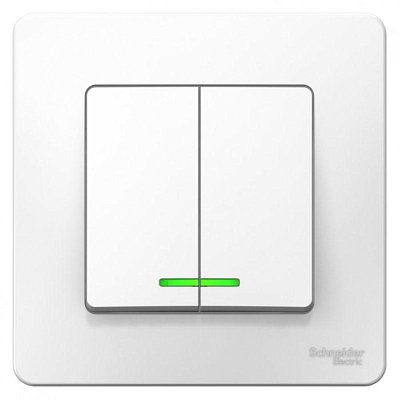 Выключатель 2-клав. с подсв. 10А SE Blanca Белый (BLNVS010511)