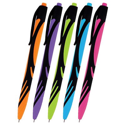 Ручка шариковая автоматическая BRAUBERG ULTRA COLOR NEON, soft-touch, СИНЯЯ, пишущий узел 0.7 мм, линия письма 0.35 мм