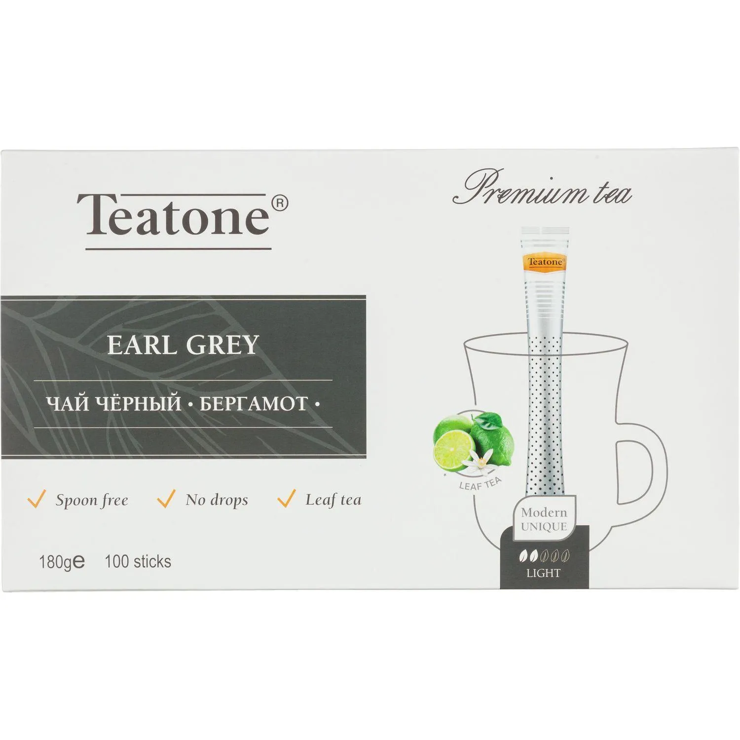 превью Чай чёрный Teatone Earl Grey 100 стиков (бергамот)