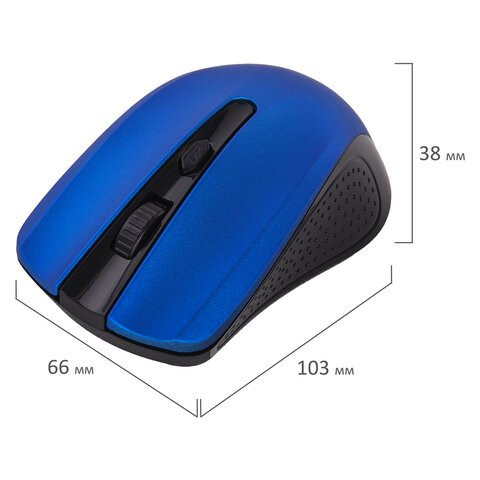 Мышь беспроводная SONNEN V99, USB, 800/1200/1600 dpi, 4 кнопки, оптическая, синяя