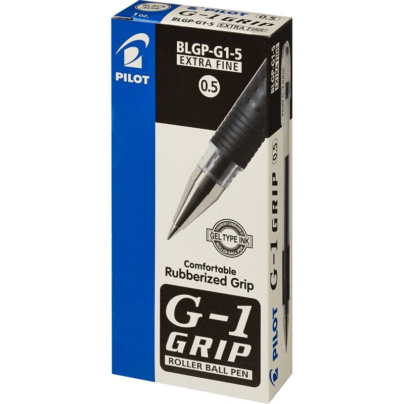 Ручка гелевая PILOT BLGP-G1-5 резин.манжет. черная 0,3мм