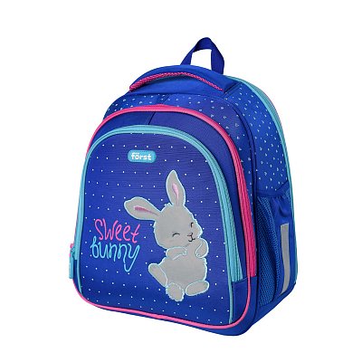 Ранец Först F-BASE «Sweet bunny» 36×29×17 см, 3 отделения, 2 кармана, анатомическая спинка