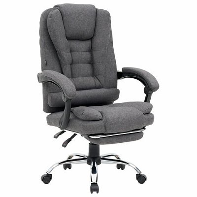 Кресло офисное CROMEX «Chill MS-005», с функцией вибромассажа, подножка, ткань, серое