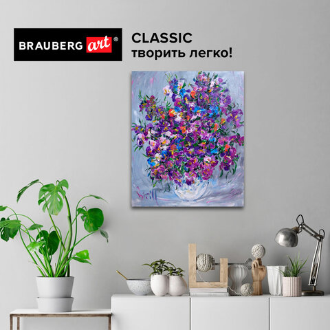 Холст на подрамнике BRAUBERG ART "CLASSIC", 24х30 см, грунтованный, 100% хлопок, крупное зерно, 190644
