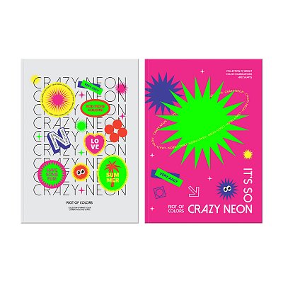 Бизнес-блокнот А6, 64л., ЛАЙТ, BG «Crazy neon», глянцевая ламинация, неоновая краска