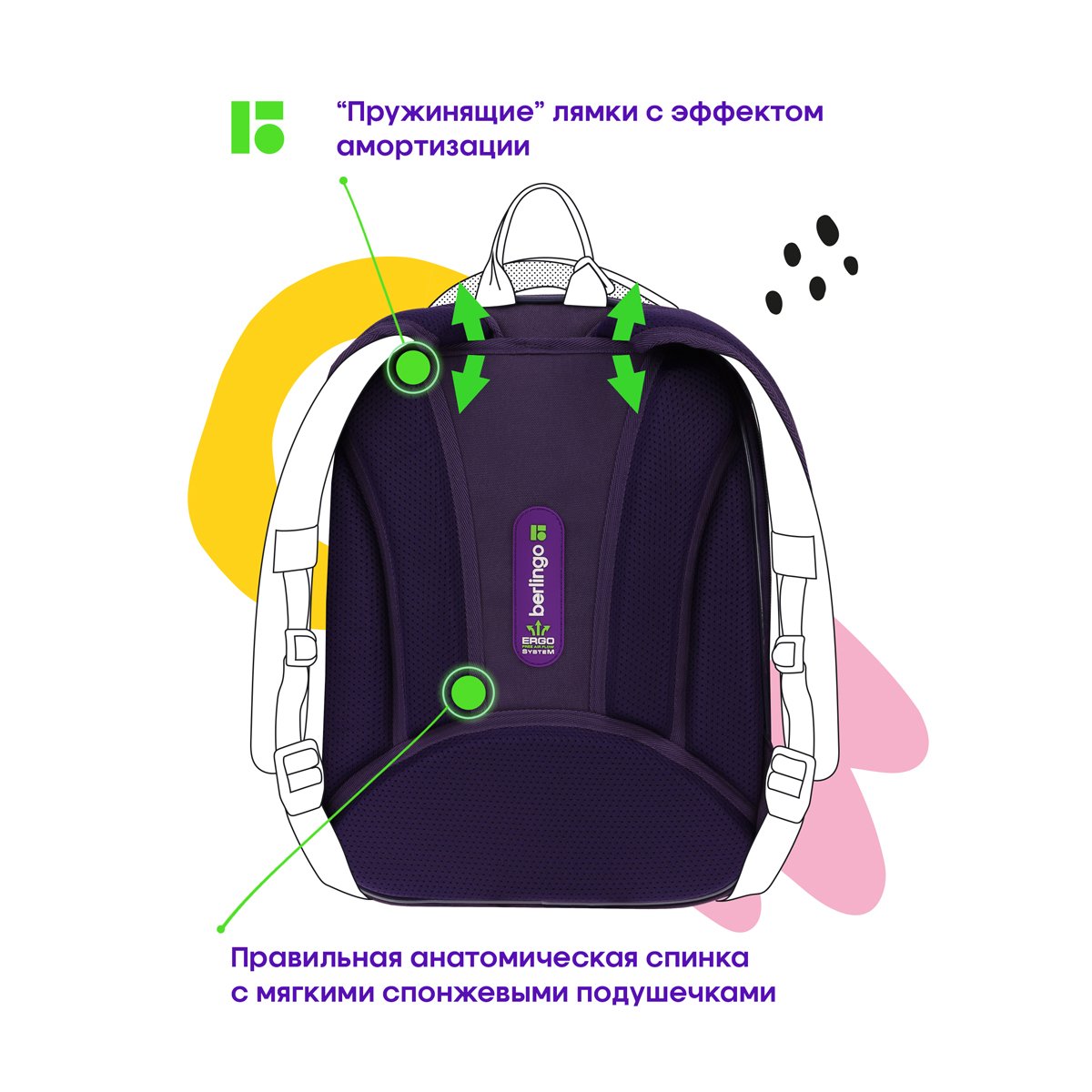 Ранец Berlingo Expert Mini «Fox Dreamer» 36×27×14см, 2 отделения, 2 кармана, анатомическая спинка, мешок для обуви