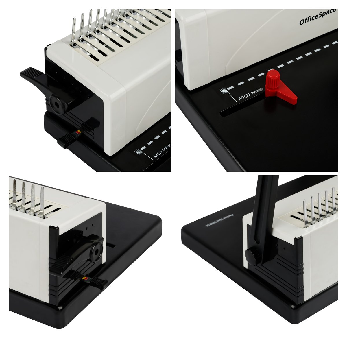 Брошюровщик OfficeSpace BM254 «Perfect bind» для пластиковых пружин, пробивает 25л., сшивает 500л. 