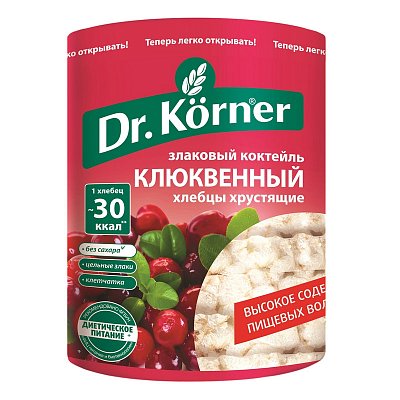 Хлебцы Dr. Korner Злаковый коктейль клюквенный пшеничные 100 г