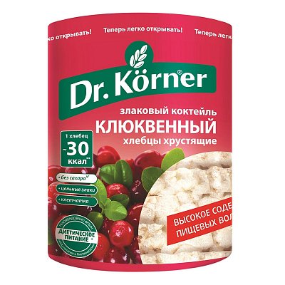 Хлебцы Dr. Korner Злаковый коктейль клюквенный пшеничные 100 г