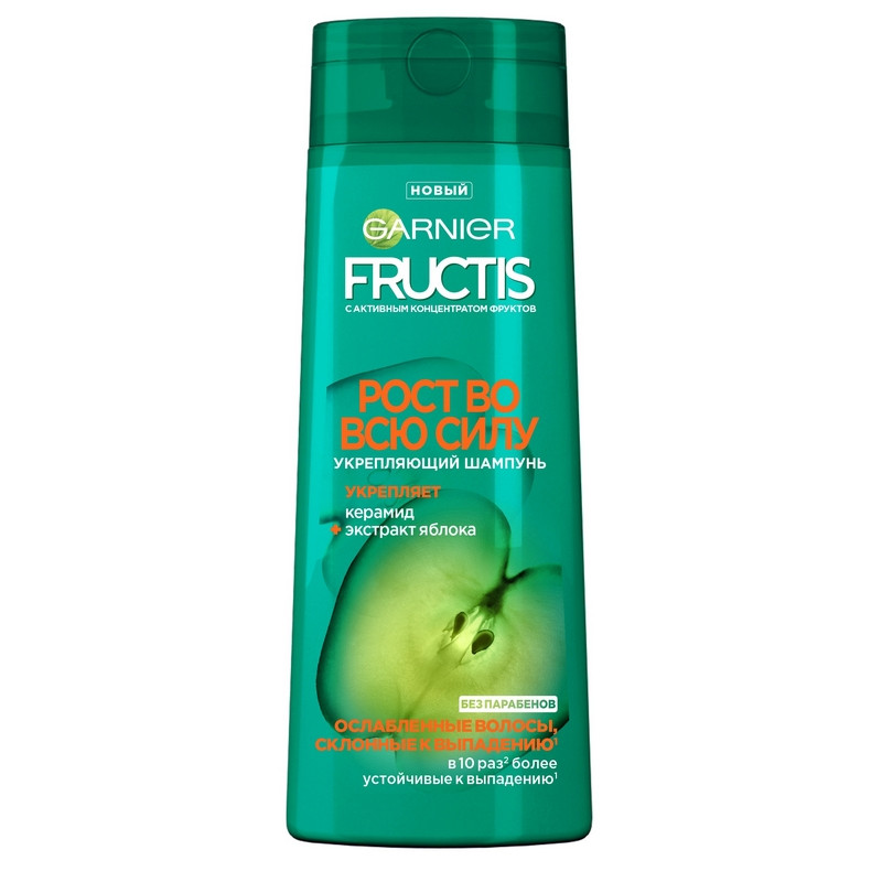 превью Шампунь Garnier Fructis Рост Во Всю Силу укрепляющий для ослабленных волос склонных к выпадению 400 мл