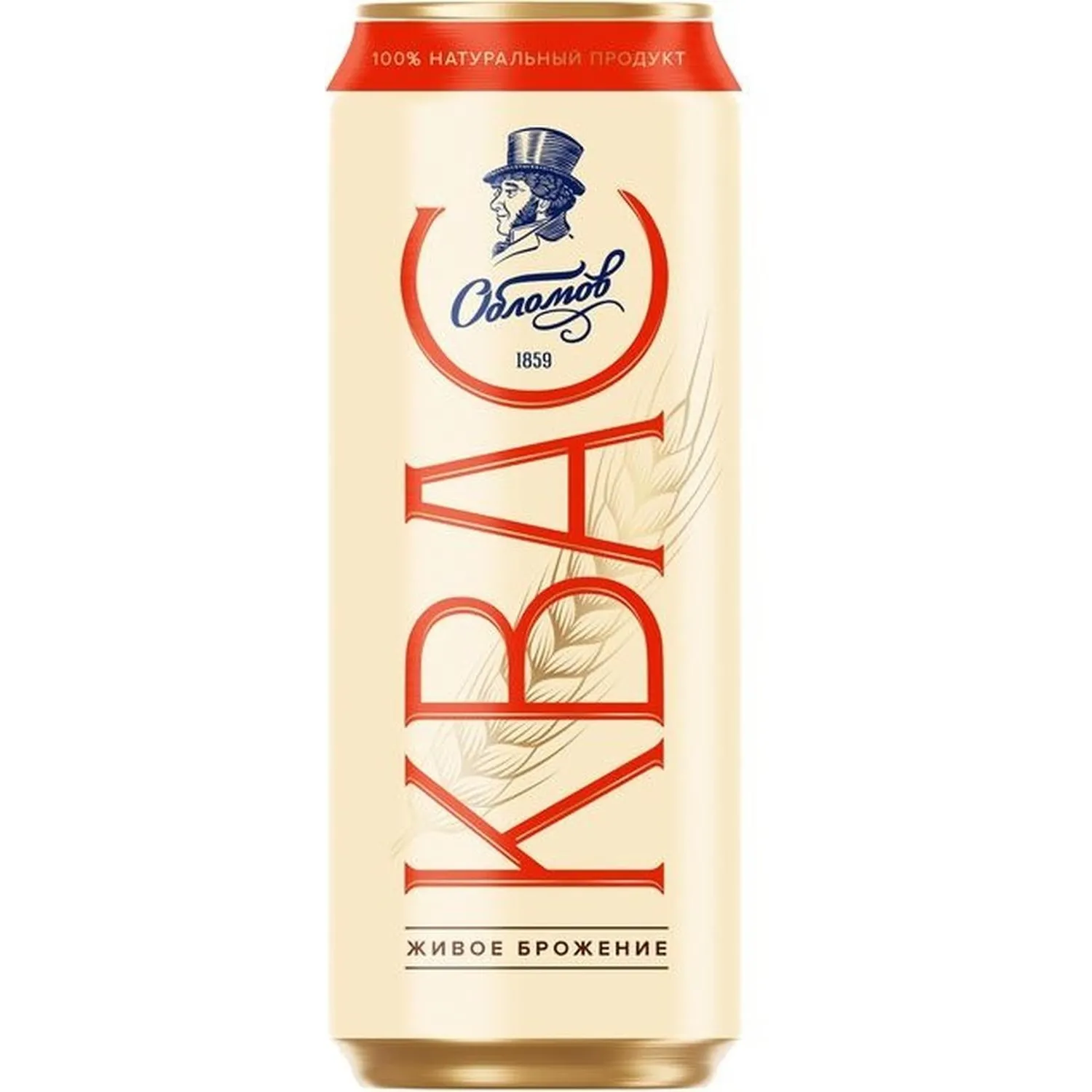 превью Квас И. И. Обломов фильтрованный пастеризованный, газ ж/б 0.45л