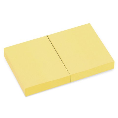 Блок самоклеящийся (стикер) BRAUBERG, 38×51 мм, 2×100 л., желтый