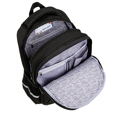 Рюкзак BRAUBERG SOFT, 2 отделения, 3 кармана, «Cool cat», СВЕТЯЩИЙСЯ, 40×31х15 см