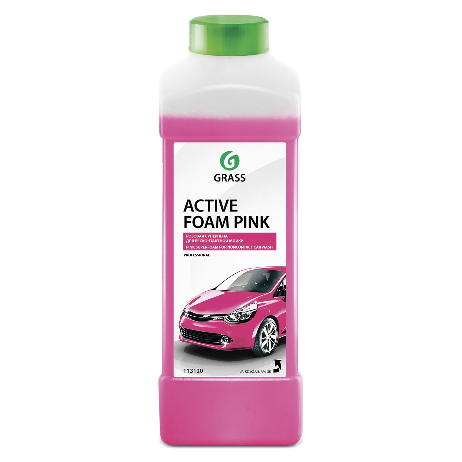 превью Шампунь автомобильный для автоматической и ручной мойки 1 л GRASS ACTIVE FOAM PINK «Розовая пена»