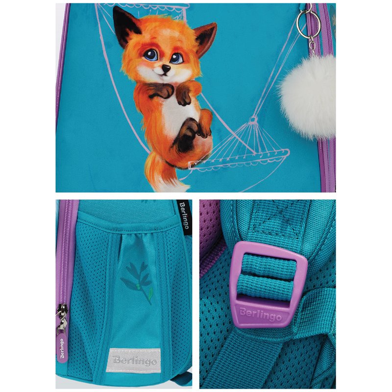 Ранец Berlingo Expert «Little foxy» 37×28×16см, 2 отделения, 2 кармана, анатомическая спинка