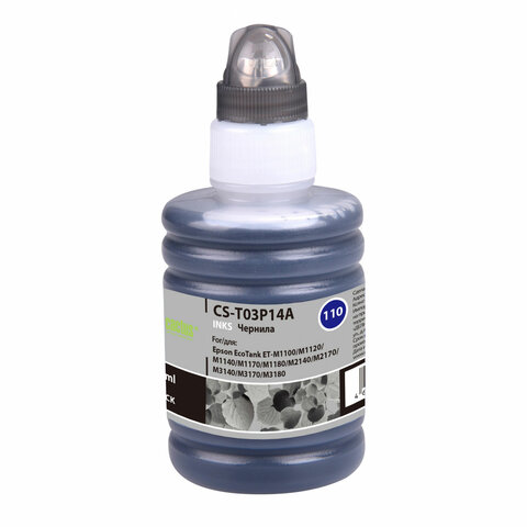 превью Чернила CACTUS (CS-T03P14A) для Epson M1100/M1120/M1170/M2140/M2170, черные, 140 мл