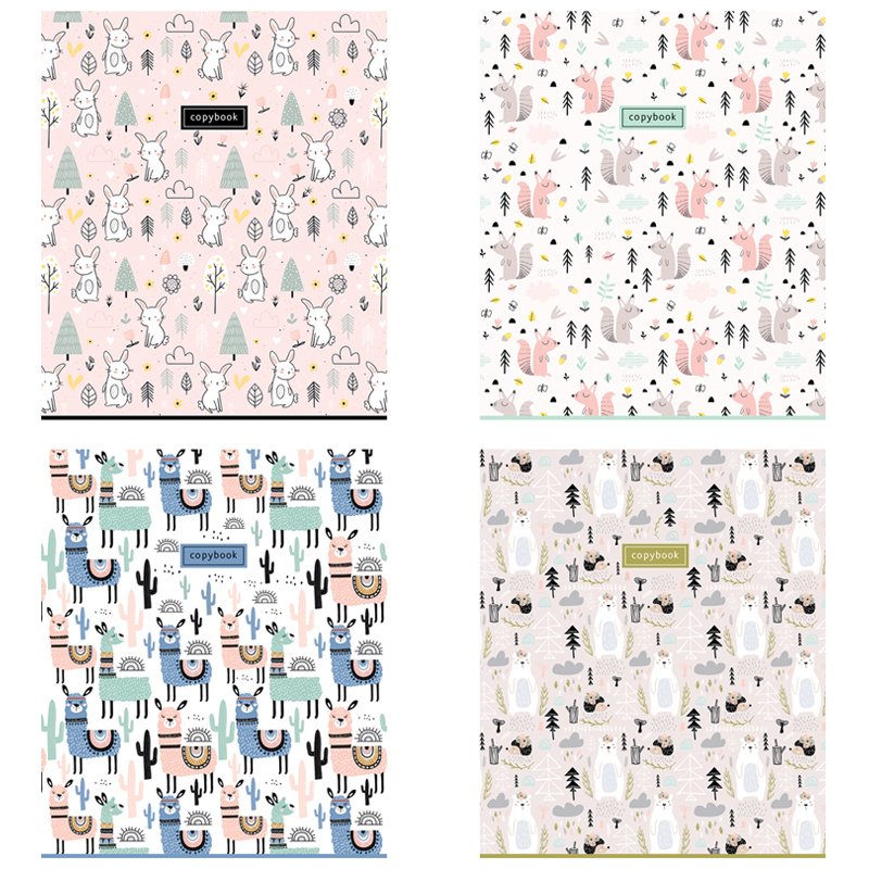 превью Тетрадь 48л., А5, клетка ArtSpace «Узоры. Cute pattern», фактурное тиснение