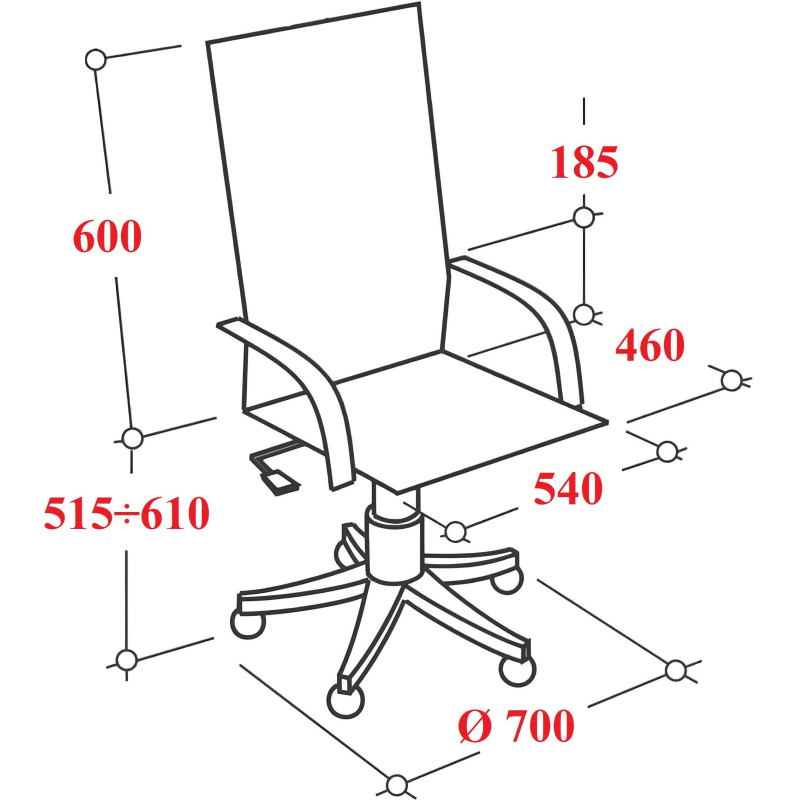 Кресло VB_EChair 668 TPU/SL черный экокожа крестов. металл хром