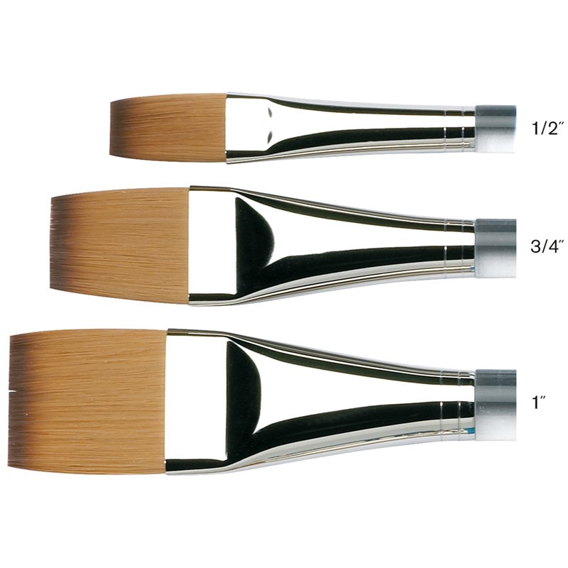 Кисть художественная синтетика Winsor&Newton «Cotman 777», плоская, №01, длинная ручка
