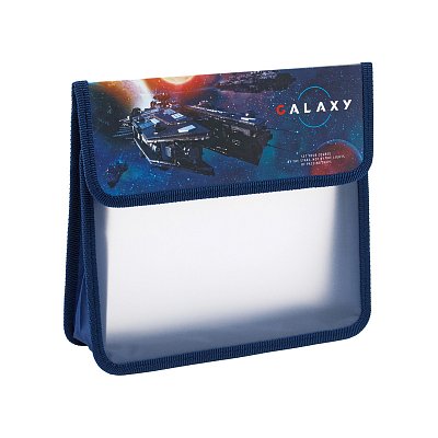 Папка для тетрадей 2 отделения, А5, ArtSpace «Galaxy», 230×215×40мм, пластик, на липучке