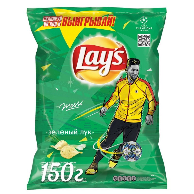 превью Чипсы картофельные Lay's молодой зеленый лук 150 г