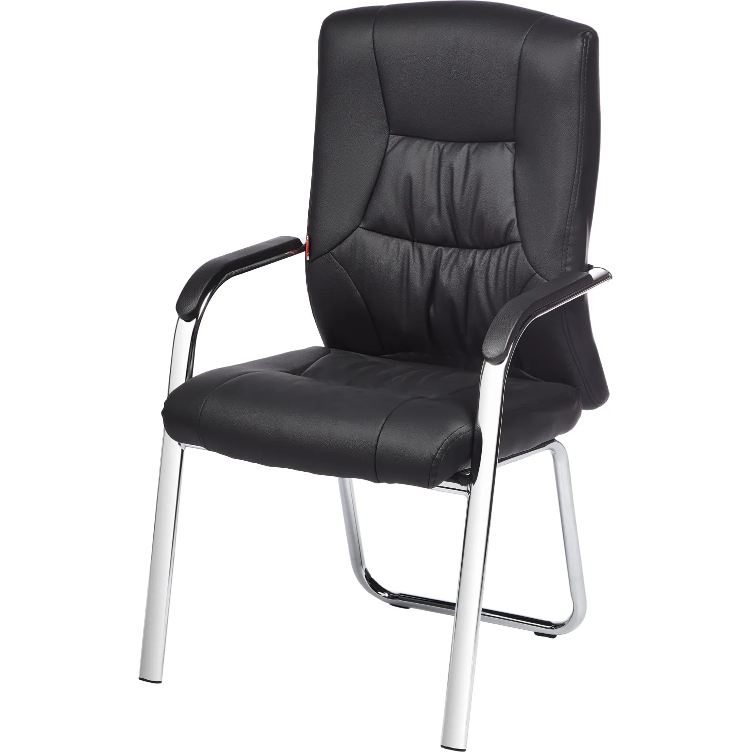 превью Конференц-кресло Easy Chair 807 VPU чёрное (экокожа, металл хромированный)